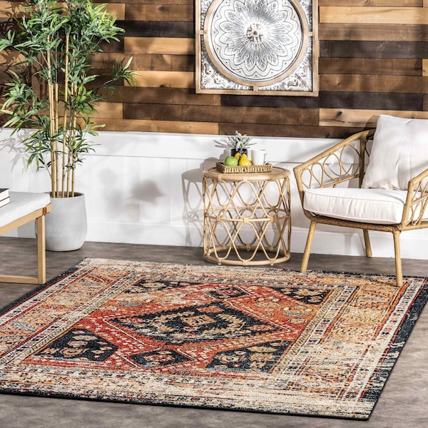 Nuloom Jane Vintage Floral Indoor/Outdoor Area Rug 6ft x 9ft MEBE04A-O609 - main